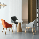 HT35 Minimalist Wooden Low Round Coffee Side Table - Gavisco Office Furniture